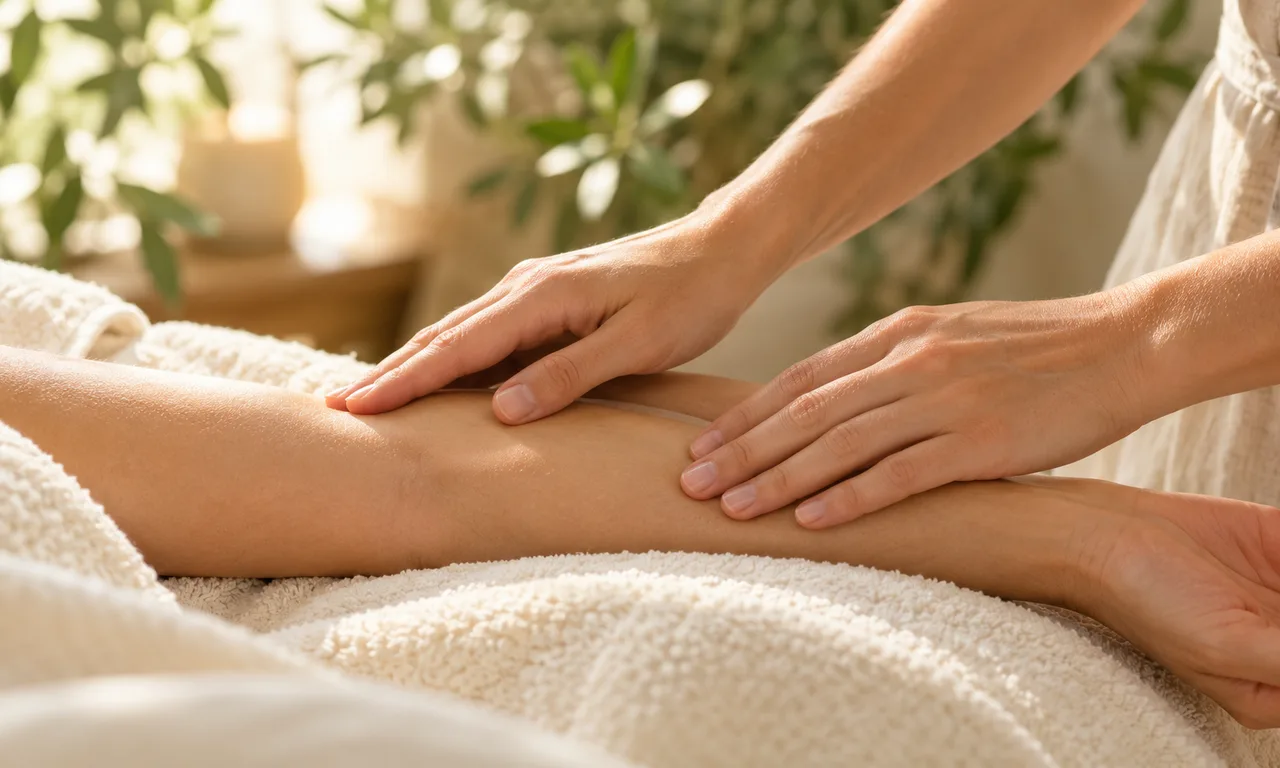 Gentle, light-touch contact on a forearm